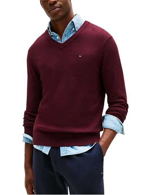Maglioncino misto cashmere con scollo a V Tommy Hilfiger | MW0MW28047XIH